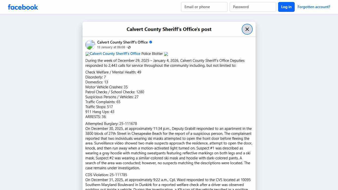 🚨Calvert County... - Calvert County Sheriff's Office | Facebook